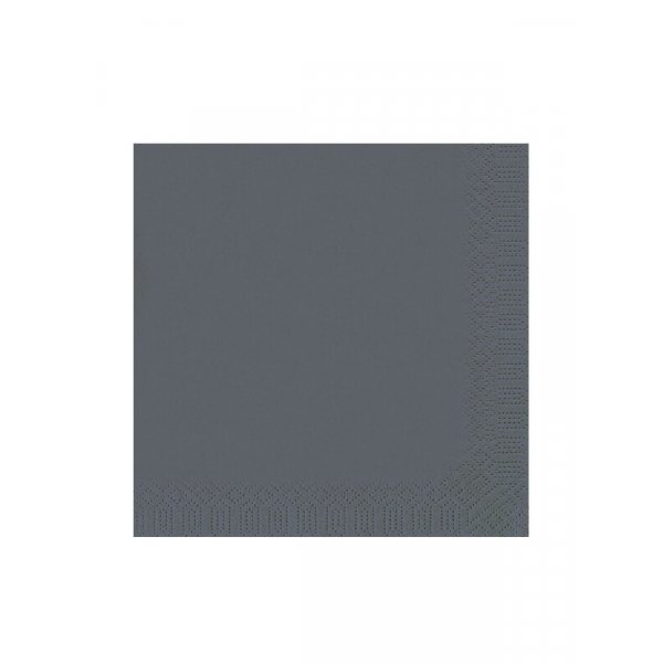 Serviette, 3-lagig, 33x33, 1/4-Falz, granite grey