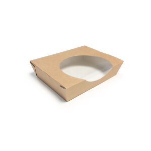 Kraftpapier Box mit Fenster, 750ml, braun