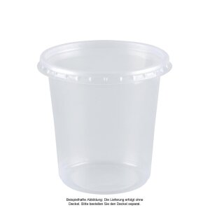 Verpackungsbecher PP, transparent, rund, 500ml