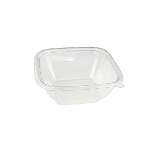 Salatschale, RPET, klar, quadratisch, 1000ml mit Deckel...