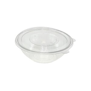 Salatschale, RPET, klar, rund, 750ml mit Deckel (Set 180...