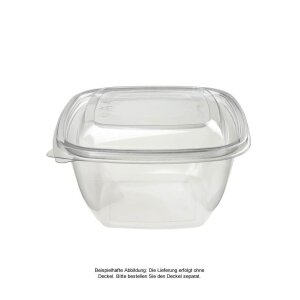 Salatschale, RPET, klar, quadratisch, 500ml