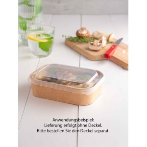 Pappschale, braun, 500ml, rechteckig