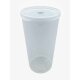 Trinkbecher, Mehrweg, PP, transparent, 400ml mit Deckel mit Loch (Set 100 Stk.)