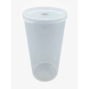 Trinkbecher, Mehrweg, PP, transparent, 500ml mit Deckel...