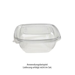 Salatschale, RPET, klar, quadratisch, 375ml