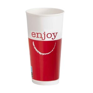 Kaltgetränkebecher aus Hartpapier Enjoy 500ml rot
