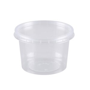 Verpackungsbecher PS, klar, rund, 125ml mit Deckel (Set...