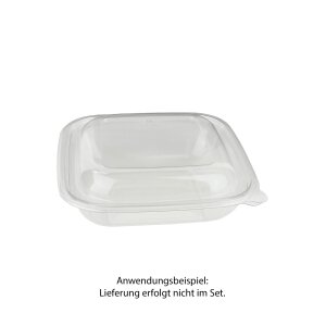 Salatschale, RPET, klar, quadratisch, 1000ml