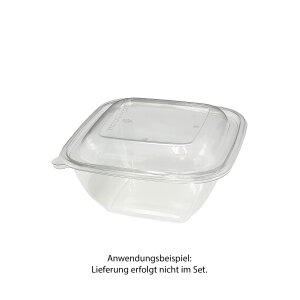 Salatschale, RPET, klar, quadratisch, 1500ml