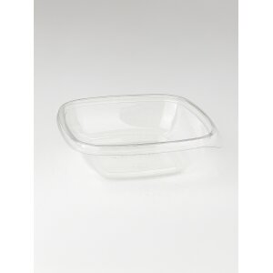 Salatschale, RPET, klar, quadratisch, 375ml mit Deckel...