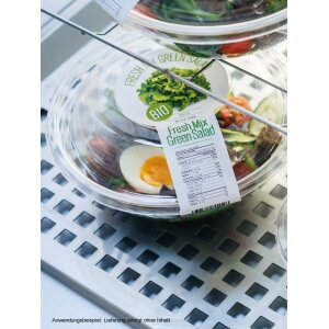 Salatschale, RPET, klar, rund, 1000ml mit Deckel (Set 360...