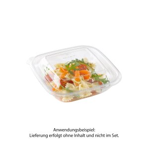 Salatschale, RPET, klar, quadratisch, 750ml