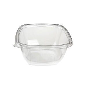 Salatschale, RPET, klar, quadratisch, 500ml mit Deckel...