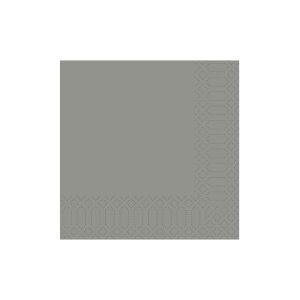 Serviette, 3-lagig, 33x33, 1/4-Falz, granite grey