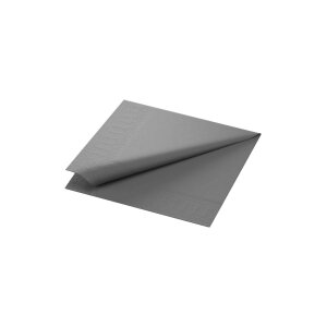 Serviette, 3-lagig, 33x33, 1/4-Falz, granite grey