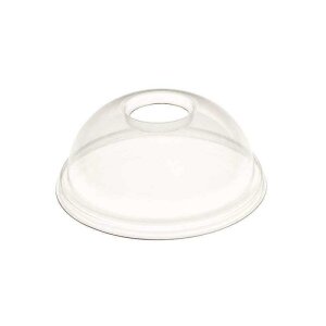 Deckel, gewölbt mit Loch, RPET, transparent für...