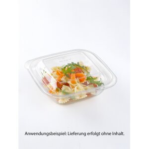 Salatschale, RPET, klar, quadratisch, 750ml mit Deckel...