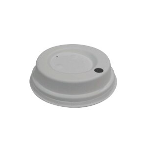 Deckel mit Trinkloch, Bagasse, weiß für 80,0mm